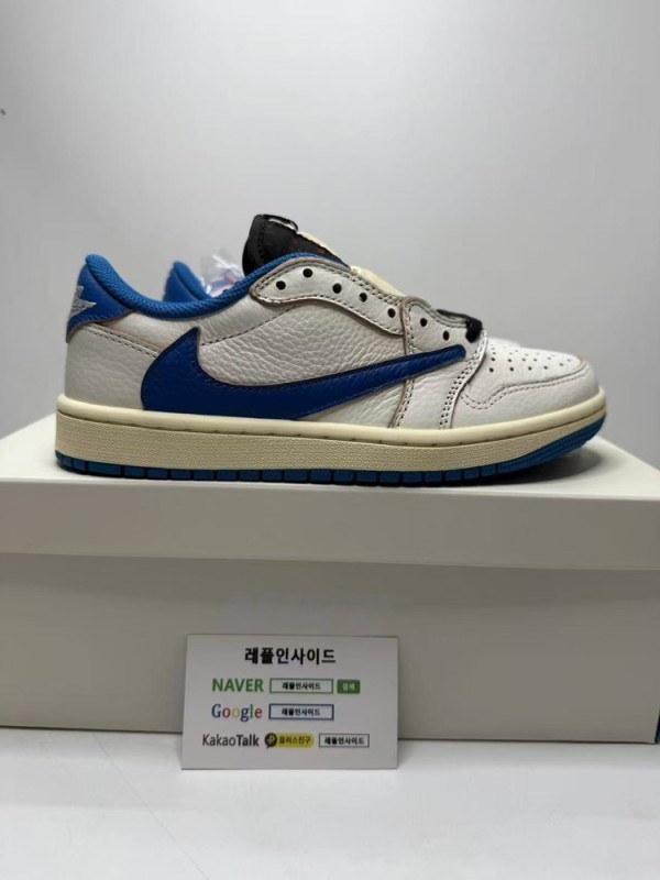 레플리카 명품 [AIR JORDAN] 트래비스 스캇 x 프라그먼트 x 에어조던1 로우 밀리터리 블루 DM7866-104 남녀공용 (OG공장) - 뒷면 실사 3