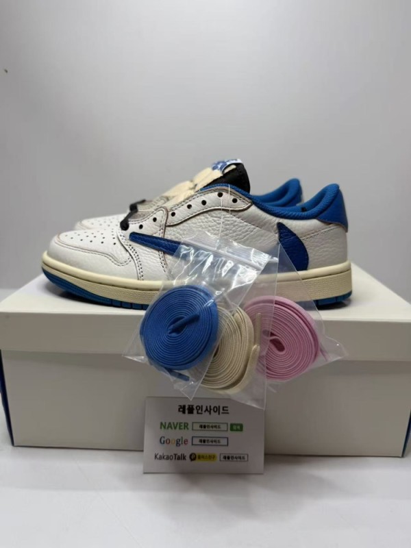 레플리카 명품 [AIR JORDAN] 트래비스 스캇 x 프라그먼트 x 에어조던1 로우 밀리터리 블루 DM7866-104 남녀공용 (OG공장) - 디테일 실사 4