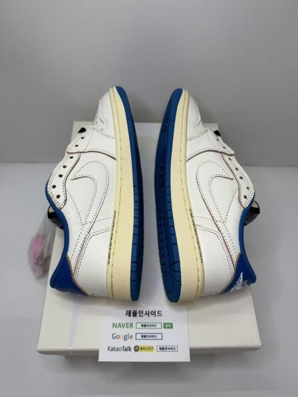 레플리카 명품 [AIR JORDAN] 트래비스 스캇 x 프라그먼트 x 에어조던1 로우 밀리터리 블루 DM7866-104 남녀공용 (OG공장) - 포장 실사 7