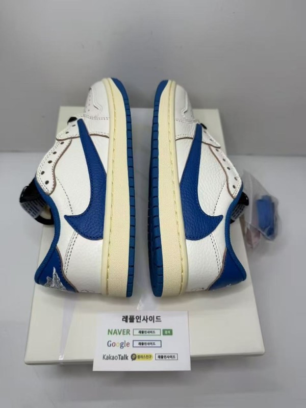레플리카 명품 [AIR JORDAN] 트래비스 스캇 x 프라그먼트 x 에어조던1 로우 밀리터리 블루 DM7866-104 남녀공용 (OG공장) - 라벨 실사 8