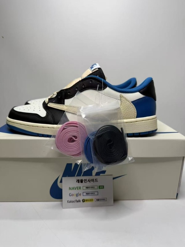 레플리카 명품 [AIR JORDAN] 트래비스 스캇 x 프라그먼트 x 에어조던1 로우 DM7866-140 남녀공용 (OG공장) - 디테일 실사 4