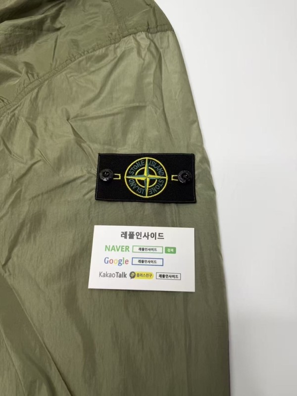 레플리카 명품 [STONE ISLAND] 스톤아일랜드 메탈 나일론 바람막이 후드 자켓 02 3컬러 블랙/그레이/그린 남성용 실사 디테일! - 로고 실사 5