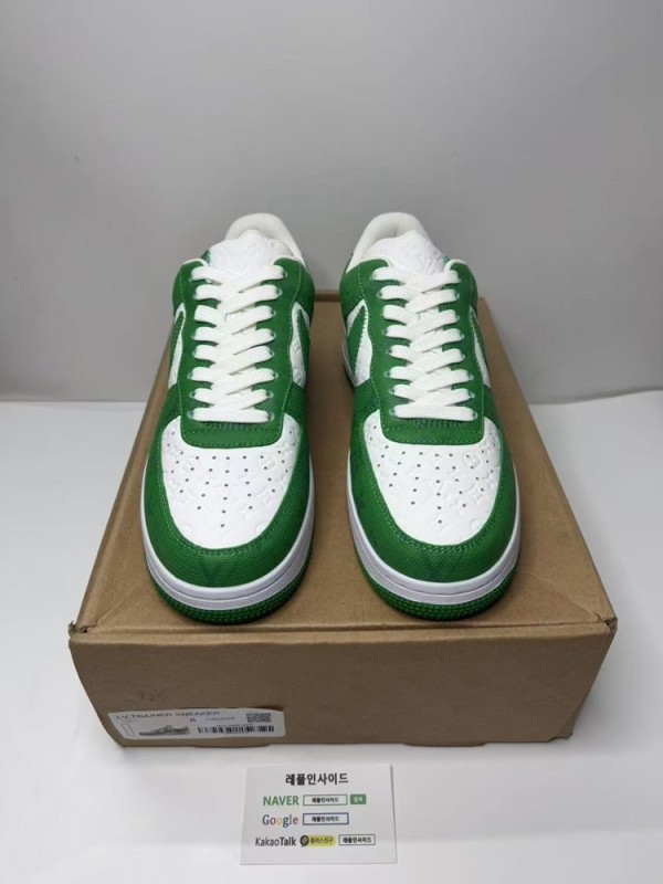 레플리카 명품 [LOUIS VUITTON] 나이키 X 루이비통 에어포스1 버질아블로 짐그린 남성용 디테일 실사! - 앞면 실사 1