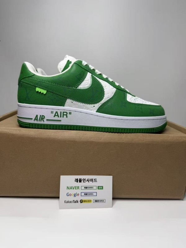 레플리카 명품 [LOUIS VUITTON] 나이키 X 루이비통 에어포스1 버질아블로 짐그린 남성용 디테일 실사! - 뒷면 실사 3
