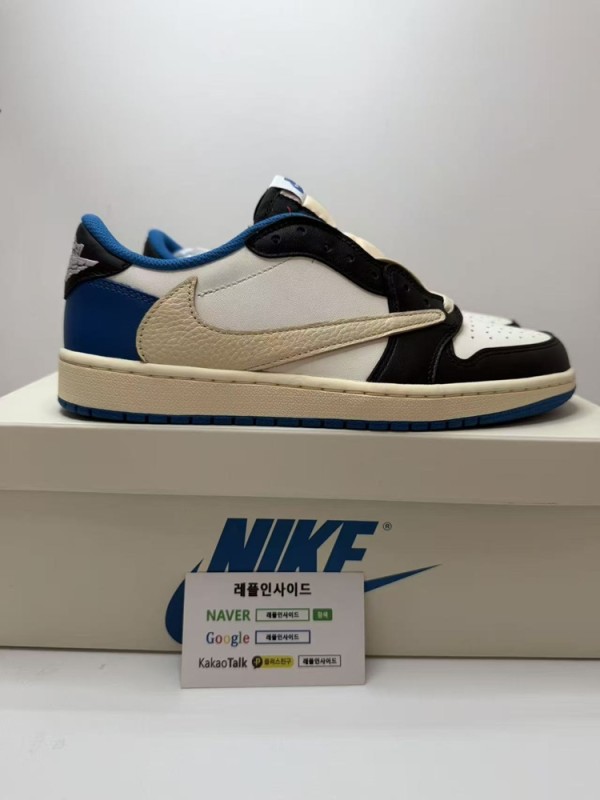 레플리카 명품 [AIR JORDAN] 트래비스 스캇 x 프라그먼트 x 에어조던1 로우 DM7866-140 남녀공용 (OG공장) 실사 디테일! - 뒷면 실사 3
