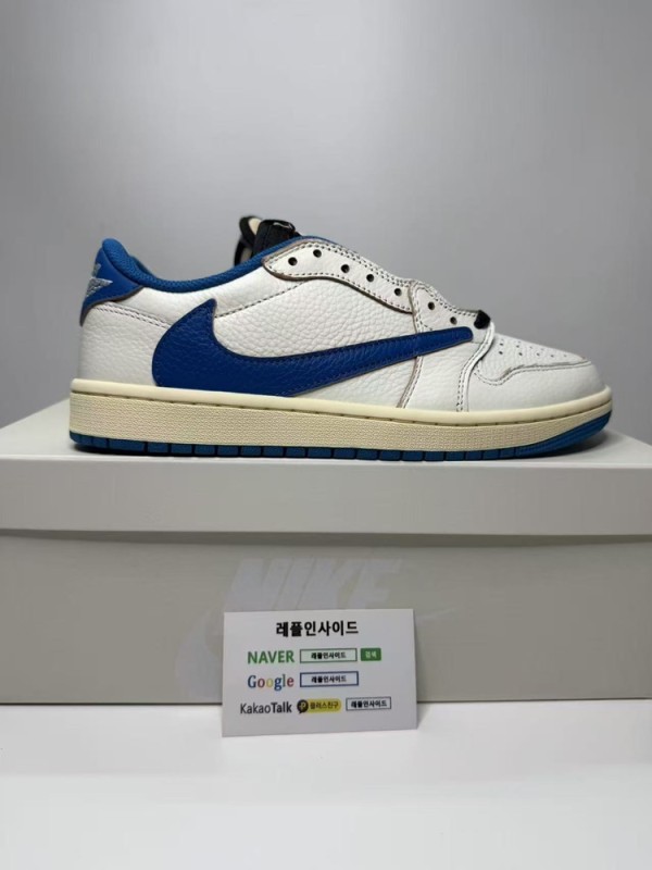 레플리카 명품 [AIR JORDAN] 트래비스 스캇 x 프라그먼트 x 에어조던1 로우 밀리터리 블루 DM7866-104 남녀공용 (LJR공장) - 뒷면 실사 3
