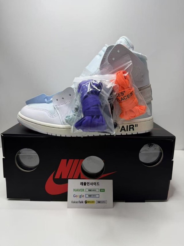 레플리카 명품 [AIR JORDAN] 오프화이트 X 에어조던1 알래스카 화이트 AA3834-100 남녀공용 (OG공장) 실사! - 디테일 실사 4