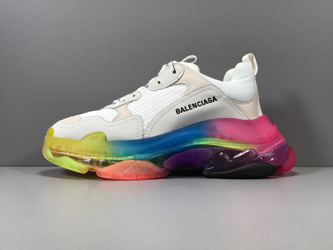 [BALENCIAGA] 19SS 발렌시아가 트리플S 클리어솔 레인보우 멀티컬러 남녀공용 (ZH공장)