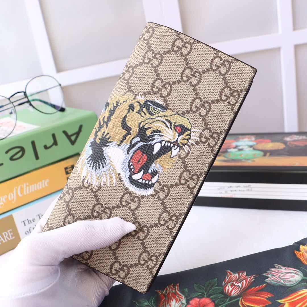 [GUCCI] 구찌 GG 수프림 타이거 프린트 장지갑