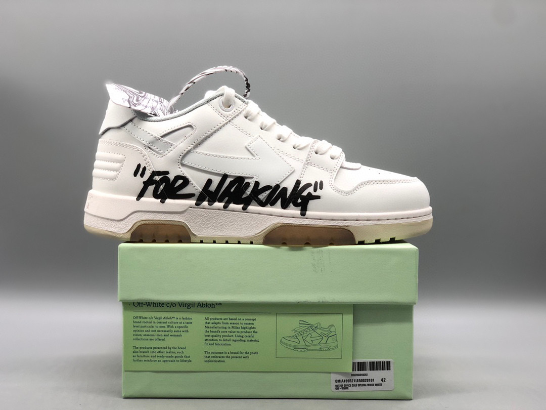 [OFF-WHITE] 오프화이트 아웃 오브 오피스 레더 스니커즈 남녀공용