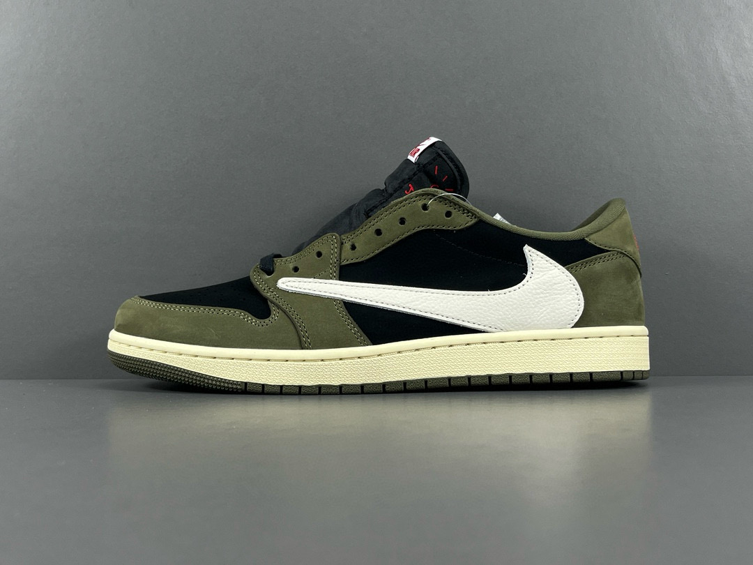[AIR JORDAN] 트래비스 스캇 x 에어조던1 로우 블랙 올리브 DM7866-002 남녀공용