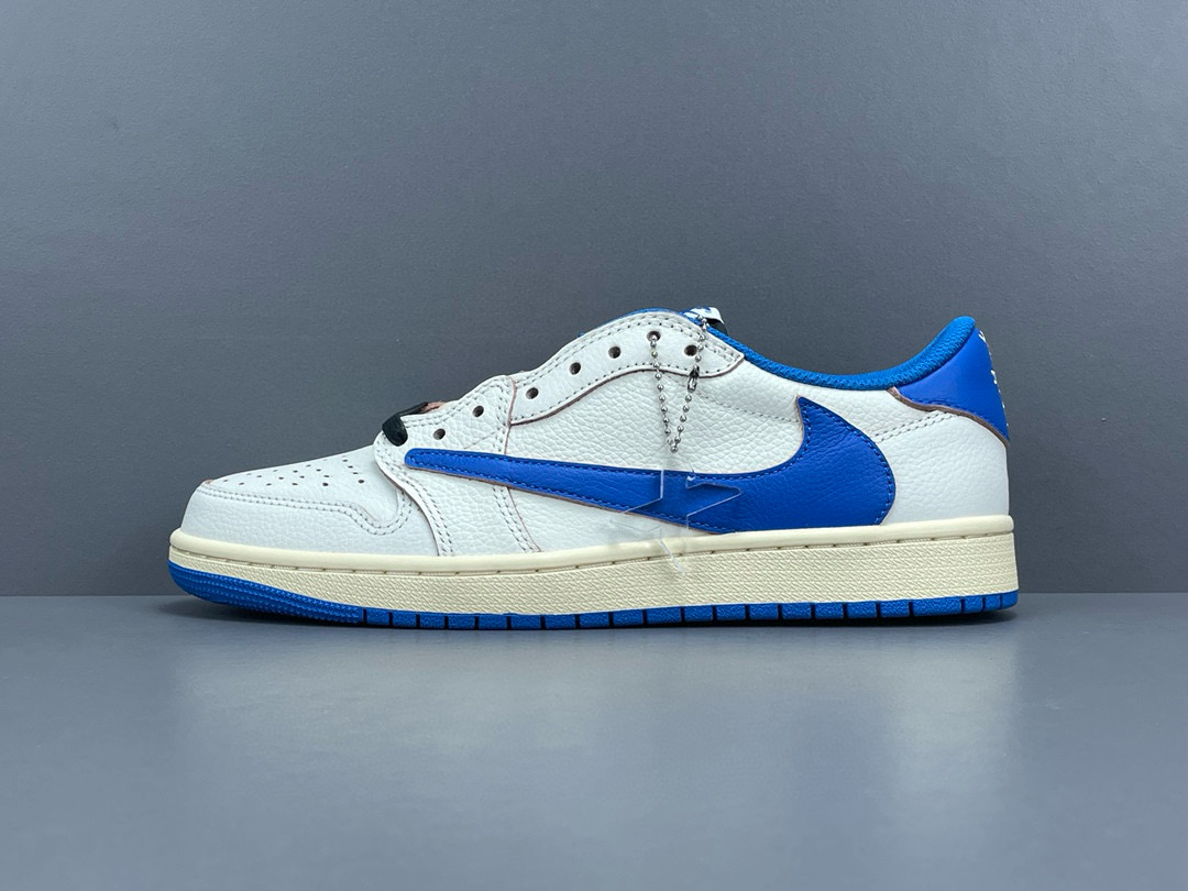 [AIR JORDAN] 트래비스 스캇 x 프라그먼트 x 에어조던1 로우 화이트 밀리터리 블루 DM7866-104 남녀공용 (X공장)