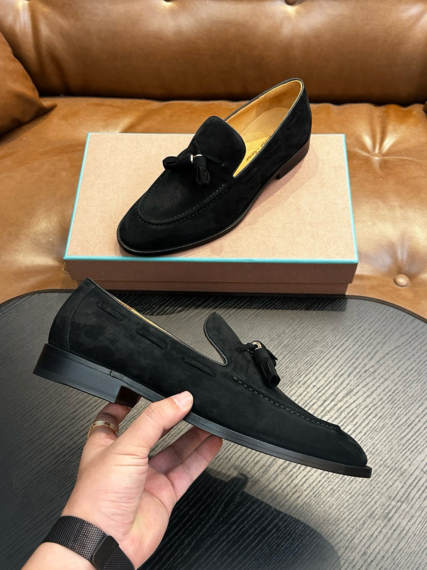 [Loro Piana] 로로피아나 레더 로퍼 남성용