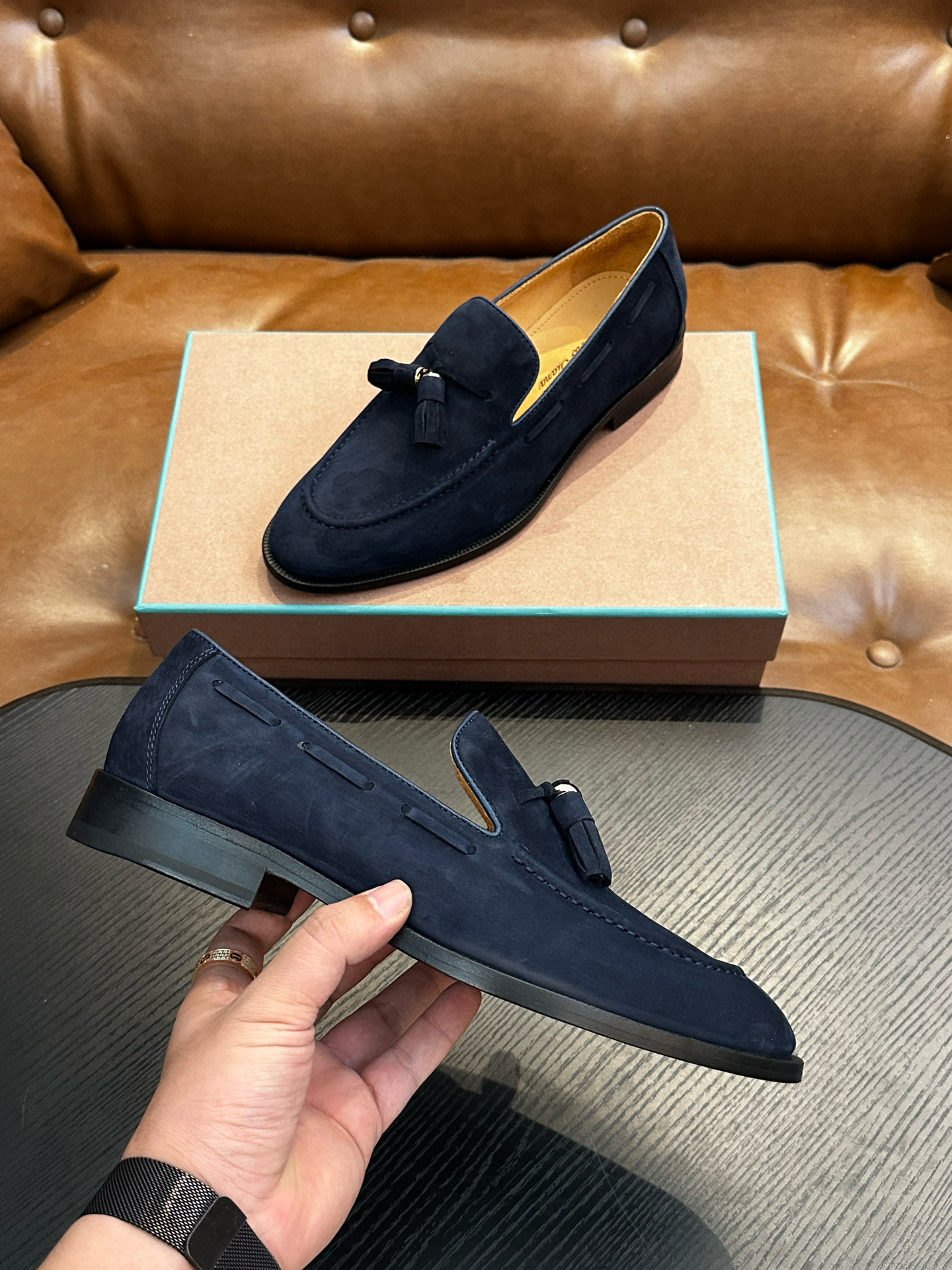 [Loro Piana] 로로피아나 레더 로퍼 남성용