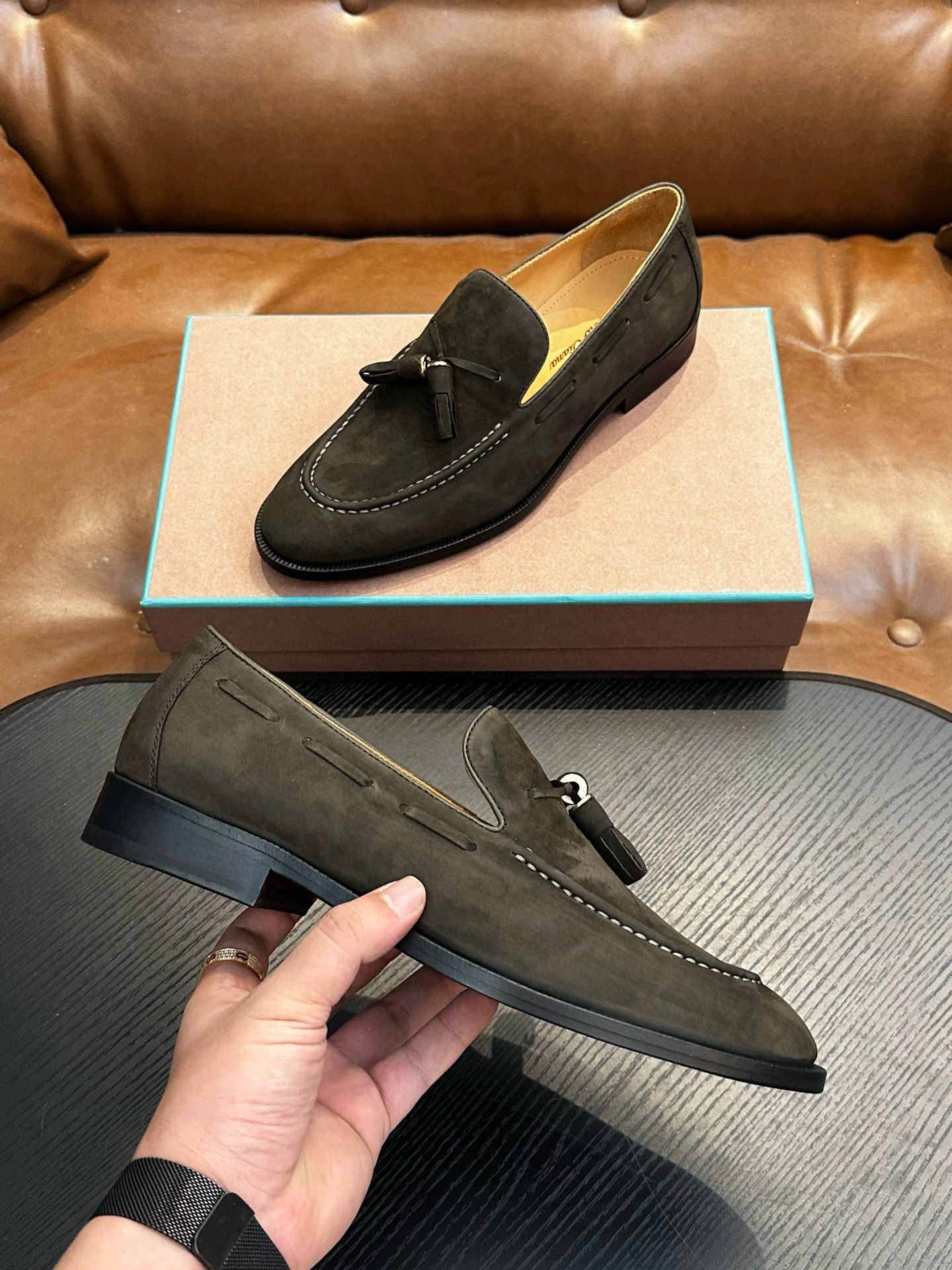 [Loro Piana] 로로피아나 레더 로퍼 남성용