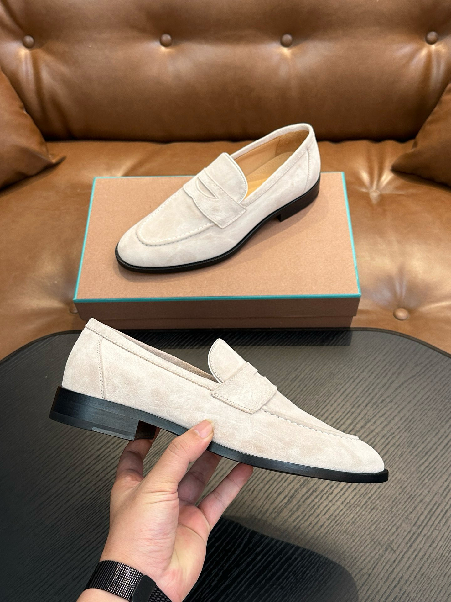 [Loro Piana] 로로피아나 레더 로퍼 남성용