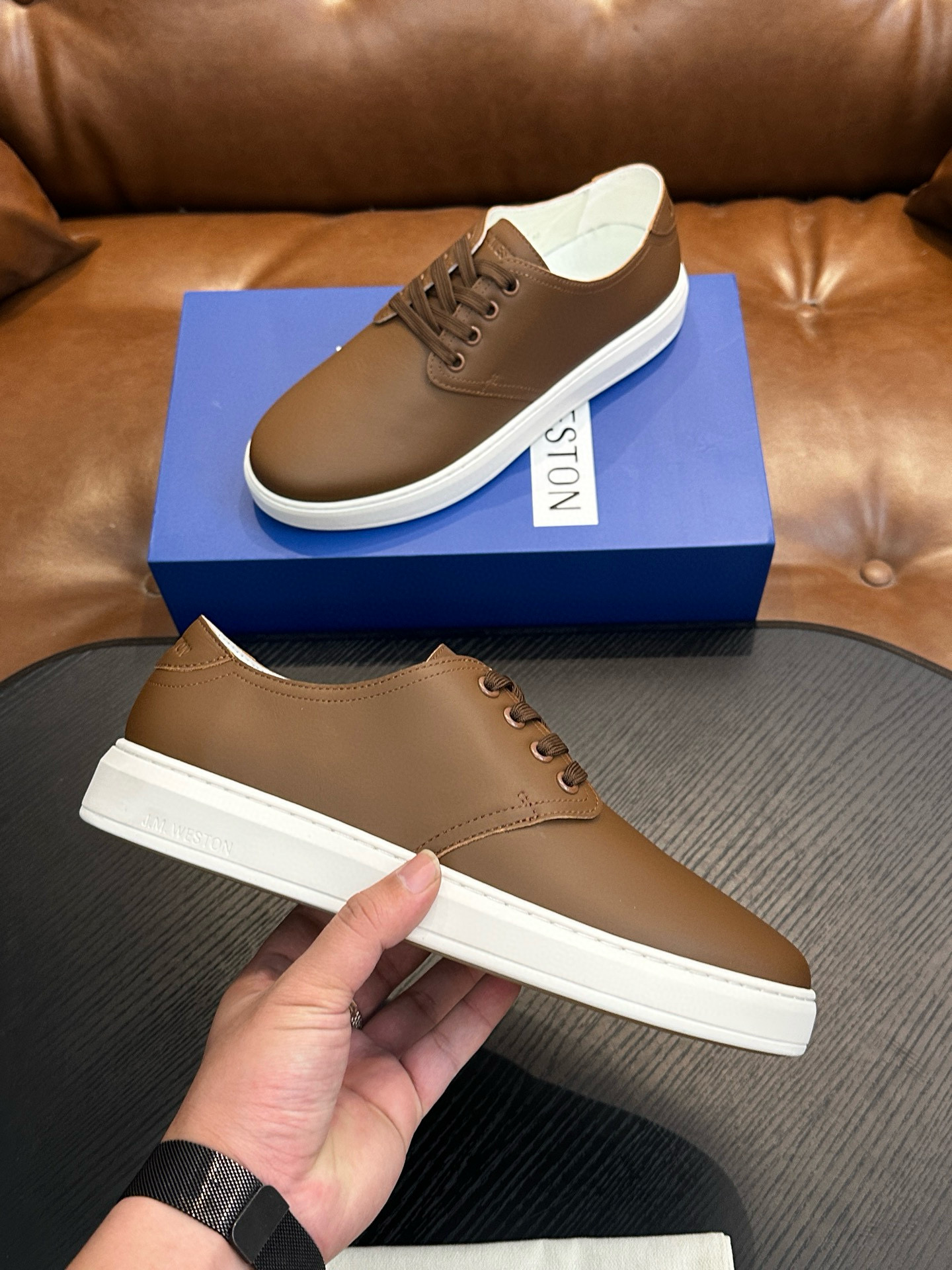 [J.M WESTON] 제이엠 웨스통 1938 풀그레인 가죽 스니커즈 남성용