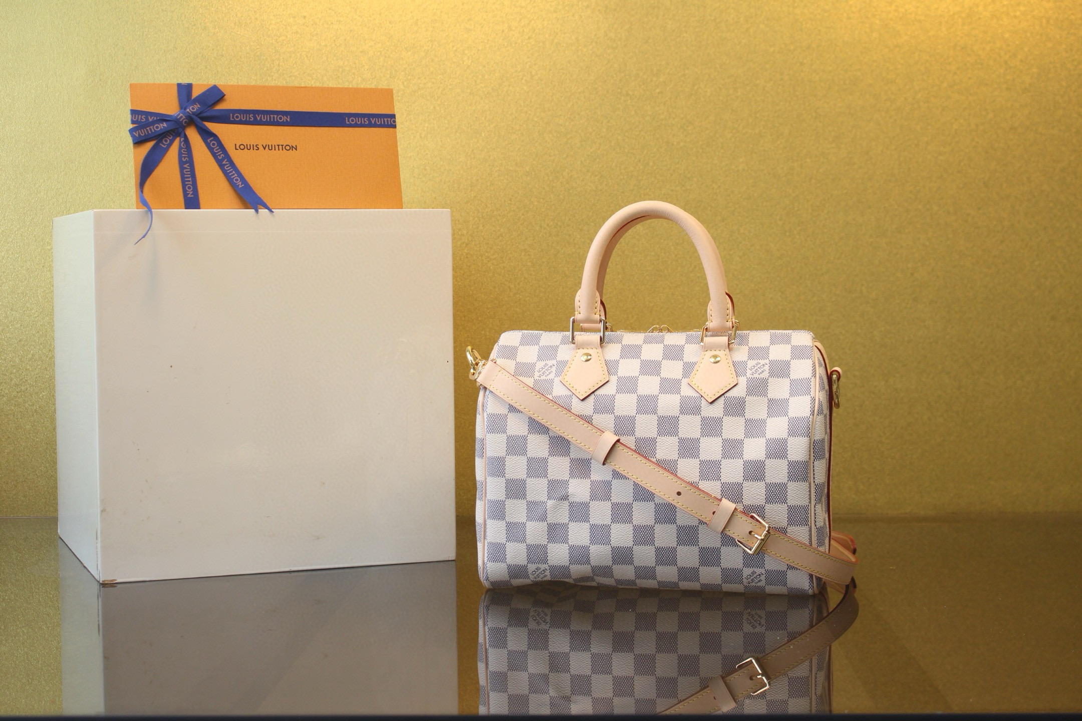 [LOUIS VUITTON] 루이비통 스피디 반둘리에 25 다미에 아주르 N40608