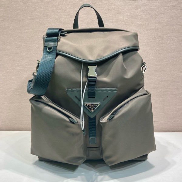 [PRADA] 프라다 리나일론 가죽 백팩 블랙 2VZ108