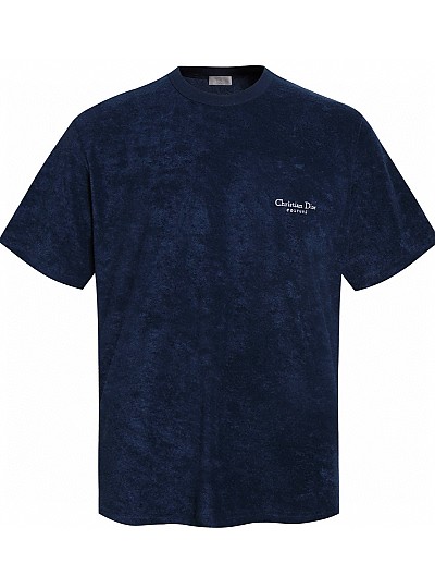 [DIOR] 디올 자수 디테일 테리 코튼 남성 반팔티셔츠 블루/화이트 2컬러 남녀공용